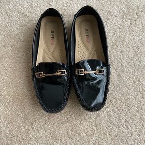 Black flat loafers